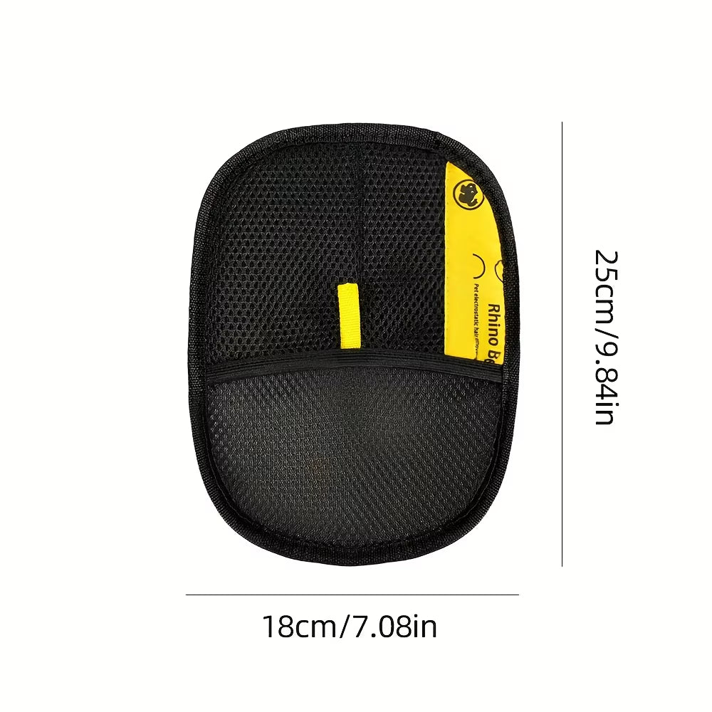 Upgrade Edition Gants D'Épilation Statiques Pour Grands Animaux De Compagnie – Gants De Toilettage Pour Chats En Polypropylène Noir Avec Accents Jaunes