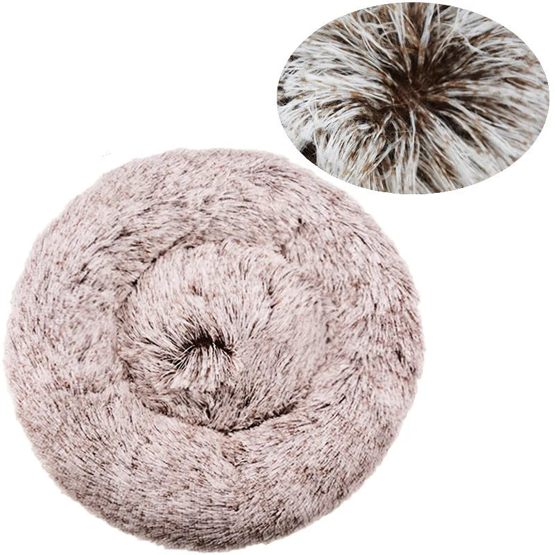 Lit Rond Pour Animaux De Compagnie, 40 À 90Cm, 6 Tailles, Pour Grand Chien, Lit Super Doux Pour Chat, Maison En Peluche Pour Chien Moyen, Couchage Chaud D'Hiver