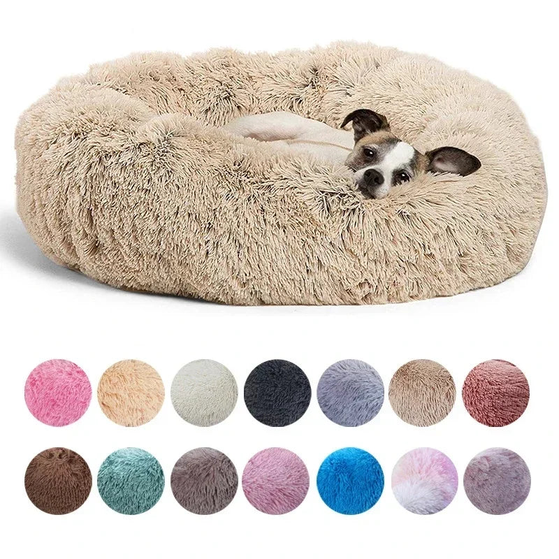 Lit Rond Pour Animaux De Compagnie, 40 À 90Cm, 6 Tailles, Pour Grand Chien, Lit Super Doux Pour Chat, Maison En Peluche Pour Chien Moyen, Couchage Chaud D'Hiver
