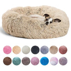 Lit Rond Pour Animaux De Compagnie, 40 À 90Cm, 6 Tailles, Pour Grand Chien, Lit Super Doux Pour Chat, Maison En Peluche Pour Chien Moyen, Couchage Chaud D'Hiver
