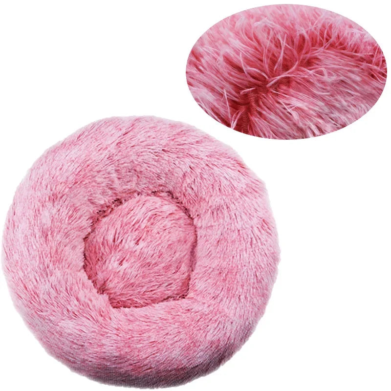 Lit Rond Pour Animaux De Compagnie, 40 À 90Cm, 6 Tailles, Pour Grand Chien, Lit Super Doux Pour Chat, Maison En Peluche Pour Chien Moyen, Couchage Chaud D'Hiver